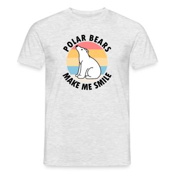 Polar Bears Smile Cute Wildlife Animal Arctic - Men's T-Shirt - heather grey - Front - AI Model Male 178 dark (178cm)