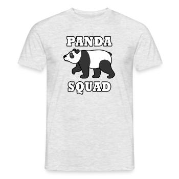 Panda Squad Lustiger Pandabär Natur - Männer T-Shirt - Grau meliert - Vorne - AI Model Male 178 dark (178cm)