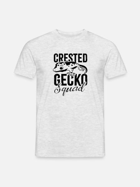 Crested Gecko Squad Cute Lizard Reptilien Wildlife - Männer T-Shirt - Grau meliert