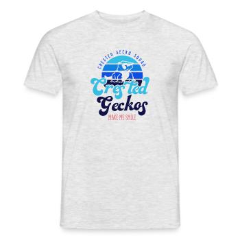 Crested Geckos bringen mich zum Lächeln Exotische - Männer T-Shirt - Grau meliert - Vorne - AI Model Male 178 dark (178cm)