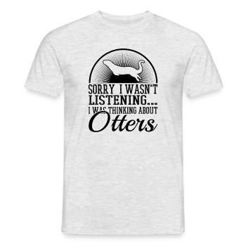 Denken Sie an Otters Forest Animal River Wildlife - Männer T-Shirt - Grau meliert - Vorne - AI Model Male 178 dark (178cm)