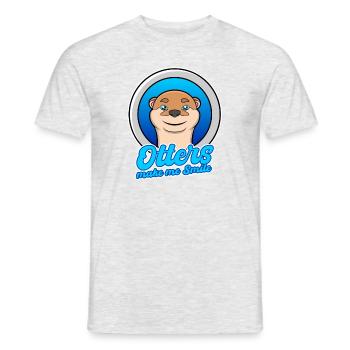 Otters Smile Cute Nature Sea Otters Wilderness - Men's T-Shirt - heather grey - Front - AI Model Male 178 dark (178cm)