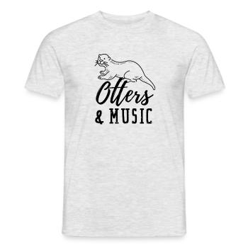 Musicien clé de musique, animaux de la forêt et - T-shirt homme - gris chiné - Devant - AI Model Male 178 dark (178cm)