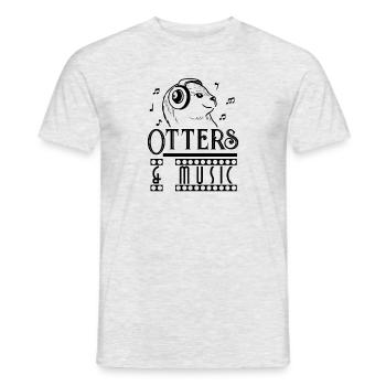 Otters Music Notes ironiques, dicton ironique : - T-shirt homme - gris chiné - Devant - AI Model Male 178 dark (178cm)