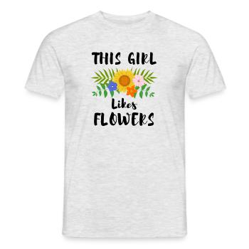 Fille aime les fleurs, fleuriste drôle, jardinier - T-shirt homme - gris chiné - Devant - AI Model Male 178 dark (178cm)