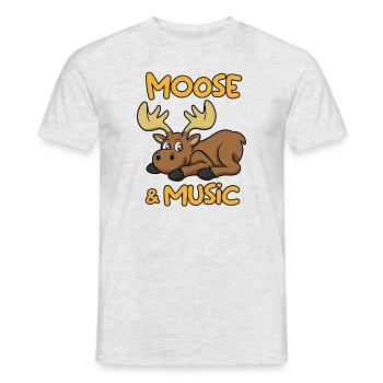 Moose and Music Notes Clef Piano Elk - Men's T-Shirt - heather grey - Front - AI Model Male 178 dark (178cm)