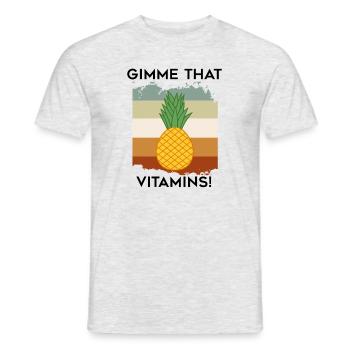Gimme Vitamins Healthy Pineapple Exotic Fruits - Men's T-Shirt - heather grey - Front - AI Model Male 178 dark (178cm)