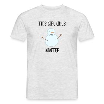 Paysage, montagnes, randonnée, saison hivernale - T-shirt homme - gris chiné - Devant - AI Model Male 178 dark (178cm)