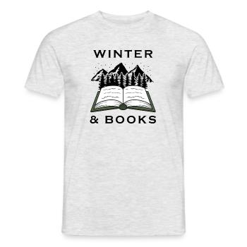Cozy Winter Days Books Reading Literature Bookworm - Men's T-Shirt - heather grey - Front - AI Model Male 178 dark (178cm)