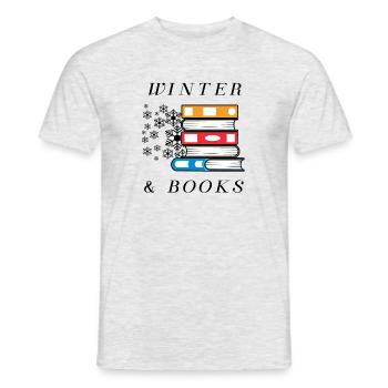 Journées d'hiver, lecture, littérature, nature, - T-shirt homme - gris chiné - Devant - AI Model Male 178 dark (178cm)