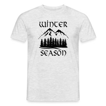 Saison hivernale : nature, randonnée, paysage, - T-shirt homme - gris chiné - Devant - AI Model Male 178 dark (178cm)