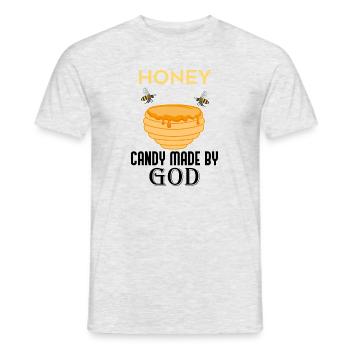 Candy Made By God Honey Bees Nature Wildlife - Men's T-Shirt - heather grey - Front - AI Model Male 178 dark (178cm)