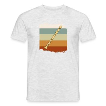 Flûte, musique classique, groupe, joueur de - T-shirt homme - gris chiné - Devant - AI Model Male 178 dark (178cm)