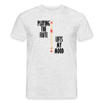 Flute Lifts Mood Classical Musician Orchestra - Men's T-Shirt - heather grey - Front - AI Model Male 178 dark (178cm)