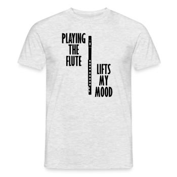 Musician Flute Funny Saying Flute Lifts Mood - Men's T-Shirt - heather grey - Front - AI Model Male 178 dark (178cm)
