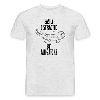 Distrait par les alligators, la nature sauvage, le - T-shirt homme - gris chiné - Devant - AI Model Male 178 dark (178cm)
