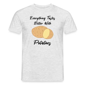 Life With Potatoes Hobby Chef Vegetables - Men's T-Shirt - heather grey - Front - AI Model Male 178 dark (178cm)