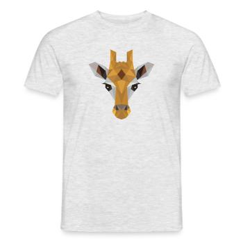 Giraffe Art Cute Artsy Camelopard Animal Wildlife - Men's T-Shirt - heather grey - Front - AI Model Male 178 dark (178cm)