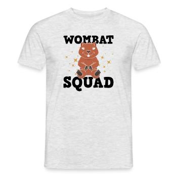 Dion amusant : « Cute Wombat Squad Rodent Nature » - T-shirt homme - gris chiné - Devant - AI Model Male 178 dark (178cm)