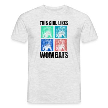 Une fille aime les wombats, les rongeurs, les - T-shirt homme - gris chiné - Devant - AI Model Male 178 dark (178cm)