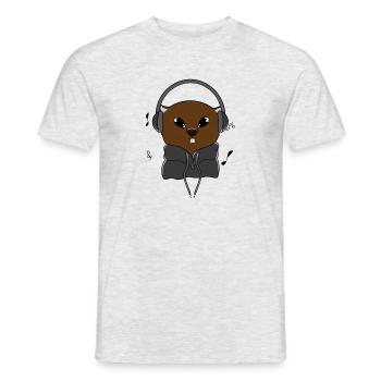 Cute Rodent Wildlife Animal Wombat Music - Men's T-Shirt - heather grey - Front - AI Model Male 178 dark (178cm)