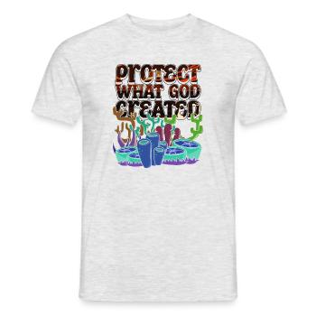 Protect Gods Creation Nature Environment Coral - Men's T-Shirt - heather grey - Front - AI Model Male 178 dark (178cm)