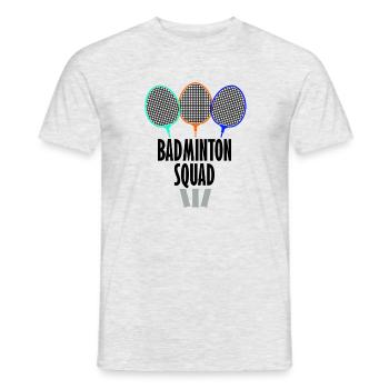 Shuttlecock pour joueurs de badminton Hobby Sports - T-shirt homme - gris chiné - Devant - AI Model Male 178 dark (178cm)
