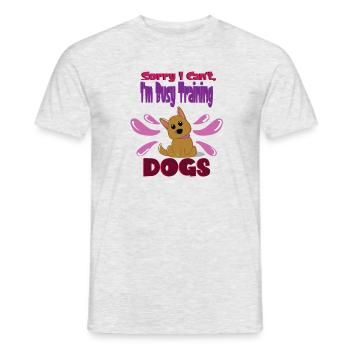 Busy Training Dogs Süße Hunde-Gehorsamsschule - Männer T-Shirt - Grau meliert - Vorne - AI Model Male 178 dark (178cm)
