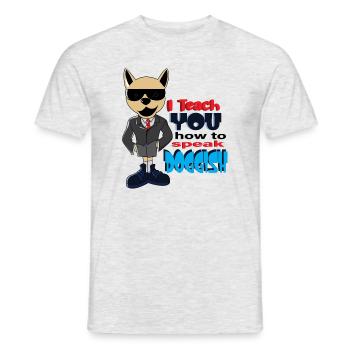 Professioneller Hundetrainer mit ironischem Zitat - Männer T-Shirt - Grau meliert - Vorne - AI Model Male 178 dark (178cm)