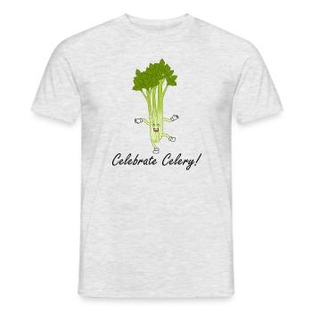 Celebrate the Celery Ironic Food Quote Vegetables - Men's T-Shirt - heather grey - Front - AI Model Male 178 dark (178cm)