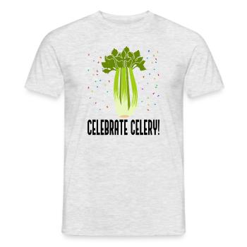 Celebrate Sellerie Gemüse Lustiges Sprichwort - Männer T-Shirt - Grau meliert - Vorne - AI Model Male 178 dark (178cm)