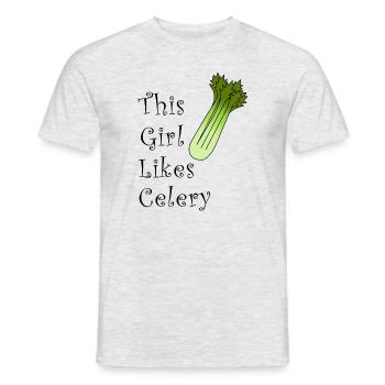 Mädchen mag Sellerie und Lauch Lustiges Sprichwort - Männer T-Shirt - Grau meliert - Vorne - AI Model Male 178 dark (178cm)
