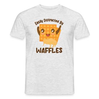 Distrait par les gaufres, les crêpes, la - T-shirt homme - gris chiné - Devant - AI Model Male 178 dark (178cm)