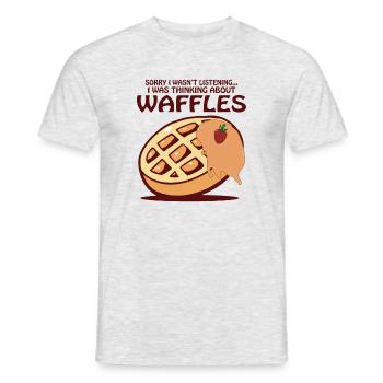 En pensant aux gaufres Delicious Waffle Chef - T-shirt homme - gris chiné - Devant - AI Model Male 178 dark (178cm)