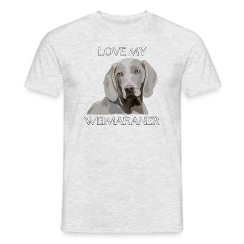 Ich liebe meinen Hund Weimaraner - Männer T-Shirt - Grau meliert - Vorne - AI Model Male 178 dark (178cm)