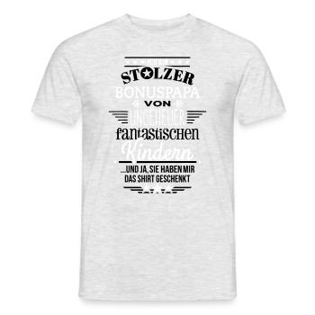 Ungeheuer fantastische Kinder Bonuspapa - Männer T-Shirt - Grau meliert - Vorne - AI Model Male 178 dark (178cm)