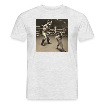 Waschbär / Tier / Foto / Wild / lustig / Räuber - Männer T-Shirt - Grau meliert - Vorne - AI Model Male 178 dark (178cm)