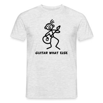 Strichmännchen Guitar what else - Männer T-Shirt - Grau meliert - Vorne - AI Model Male 178 dark (178cm)