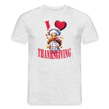 I love Thanksgiving - Männer T-Shirt - Grau meliert - Vorne - AI Model Male 178 dark (178cm)
