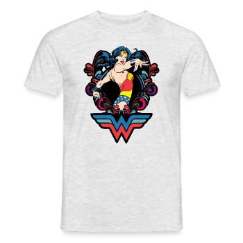 Wonder Woman Retro - Men's T-Shirt - heather grey - Front - AI Model Male 178 dark (178cm)