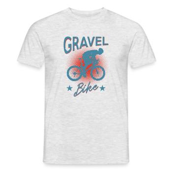 GRAVEL vélo de route vélo de cyclisme motif - T-shirt homme - gris chiné - Devant - AI Model Male 178 dark (178cm)