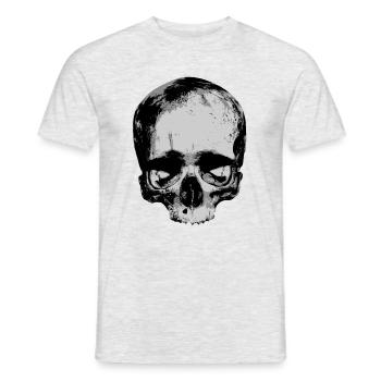 Totenkopf / Skull / Schädel - Männer T-Shirt - Grau meliert - Vorne - AI Model Male 178 dark (178cm)