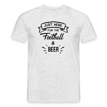 T-Shirt Fußball humor beer Fußball - Männer T-Shirt - Grau meliert - Vorne - AI Model Male 178 dark (178cm)