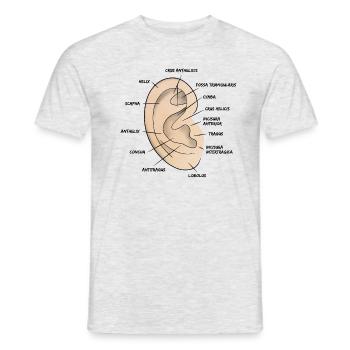 Anatomy of the Outer Ear Auricle - Men's T-Shirt - heather grey - Front - AI Model Male 178 dark (178cm)
