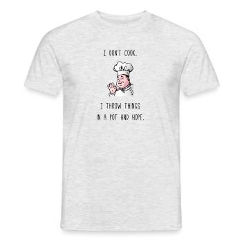 Lustiger Spruch Küche Koch Chef Kochen - Männer T-Shirt - Grau meliert - Vorne - AI Model Male 178 dark (178cm)