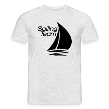 team sailing logo design segeln boot schiff verein - Männer T-Shirt - Grau meliert - Vorne - AI Model Male 178 dark (178cm)