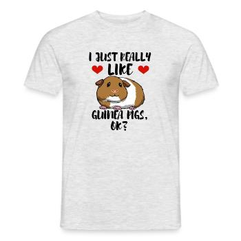 Citations de cochons d'Inde mignons, animaux - T-shirt homme - gris chiné - Devant - AI Model Male 178 dark (178cm)