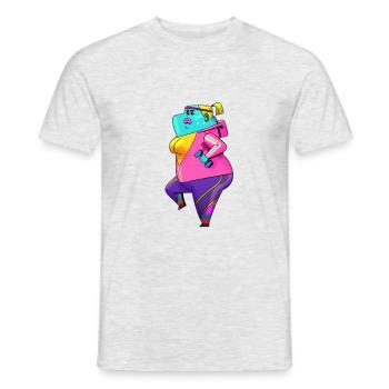 Verschwitzte Dame - Männer T-Shirt - Grau meliert - Vorne - AI Model Male 178 dark (178cm)