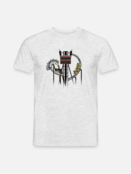 Alton Towers aufregendes Untersetzer-Trio - Männer T-Shirt - Grau meliert
