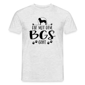 DIE MIT BGS GEHT Hundespruch Jagdhunde Wilsigns - Männer T-Shirt - Grau meliert - Vorne - AI Model Male 178 dark (178cm)